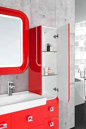 Водолей Мебель для ванной "Астрид 120" красная, 5 ящиков – фотография-6